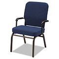 Alera® Oversize Fabric Stack Chair With Fixed Padded Arms; Navy
