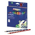 Prang Groove Triangular Colored Pencils, Assorted Colors, 24/Set (28124)