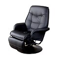 Coaster® Berri Leatherette Swivel Recliner With Flared Arms, Black