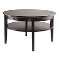 Winsome® 18 Wood Amelia Round Coffee Table With Pull Out Tray, Dark Espresso