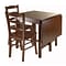 Winsome® Lynden 29.53 Wood Rectangular Dining Table Set With 2 Ladder Back Chairs, Antique Walnut