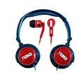 Naxa® NE-926 2-in-1 Super Bass Stereo Headphone and Earphone, Red