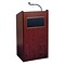 Oklahoma Sound Aristocrat Floor Lectern with Sound System & Wireless Handheld Microphone, Mahogany