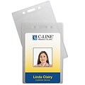 C-Line Vertical ID Badge Holder, Clear, 12/Pack (CLI89723)