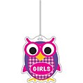 Ashley 3 3/4 Rubber Colorful Owl Girls Hall Pass With Strap