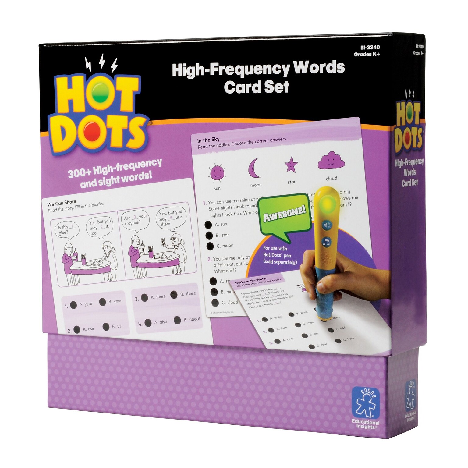 Educational Insights Hot Dots High Frequency Words Card Set, 40/Set (2340)