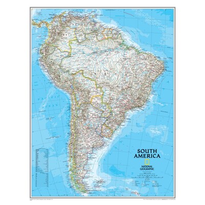 National Geographic Maps South America Wall Map, 24 x 30