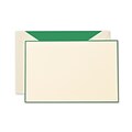Crane & Co™ Lithographed Ecruwhite Correspondence Card With Envelope; Hunter Green Bordered