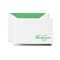 Crane & Co™ Hand Engraved Pearl White Thank You Note With Envelope, Spring Green