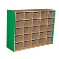 Wood Designs Cubby Storage Cabinet With 25 Translucent Trays, Green Apple
