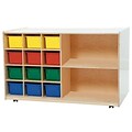 Wood Designs Double Mobile Storage With 12 Assorted Trays, Birch