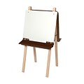 Wood Designs Art Double Adjustable Easel With Markerboard and Brown Tray, Birch