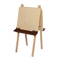 Wood Designs Art Double Adjustable Easel With Plywood and Brown Tray, Birch