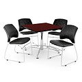 OFM Core Collection Breakroom Set, Multi-purpose Table with Chairs, 42D x 42W, Gray Nebula (PKG-BRK-01-0036)
