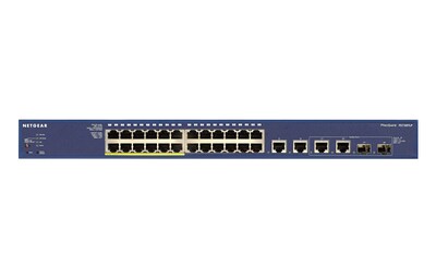 NETGEAR® ProSafe® Managed Fast Ethernet Smart Switch W/4 Gigabit Uplinks; 24 Ports (FS728TLP-100NAS)