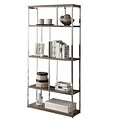 Monarch® Reclaimed Metal 4 Shelves Bookcase; Dark Taupe/Chrome