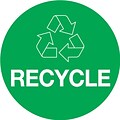 Tape Logic 2 x 3 RECYCLE Circle Inventory Label, Green, 500/Roll