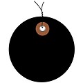 BOX 2 Pre-Wired Plastic Circle Tags, Black