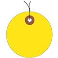 BOX 3 Pre-Wired Plastic Circle Tags, Yellow