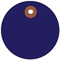 BOX 3 Plastic Circle Tags, Blue