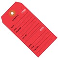 BOX 4 3/4 x 2 3/8 #5 Consecutively Numbered Repair Tags, Red