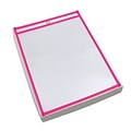 Partners Brand Job Ticket Holder, 9 x 12, Neon Pink, 15/Pack