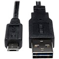 Tripp Lite® 10 Universal Reversible Hi-Speed USB A Male/Micro B Male Cable; Black