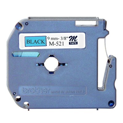 Brother P-touch M-521 Label Maker Tape, 3/8" x 26-2/10', Black on Blue (M-521)