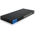 Linksys® 26-Port Smart PoE+ Managed Gigabit Ethernet Switch, Black/Blue