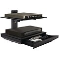 Atlantic® 38435891 Two Tier AV Component Shelf With Drawer, Black