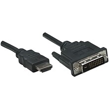 Manhattan 6 19-Pin HDMI to DVI-D 24+1 Cable, Black (ICI372503)
