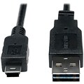 Tripp Lite 3 Universal Reversible USB 2.0 A to Mini B Device Cable, Black