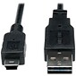 Tripp Lite 3' Universal Reversible USB 2.0 A to Mini B Device Cable, Black