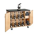 DWI Micro-Charge Station Wood Veneer Table with Storage