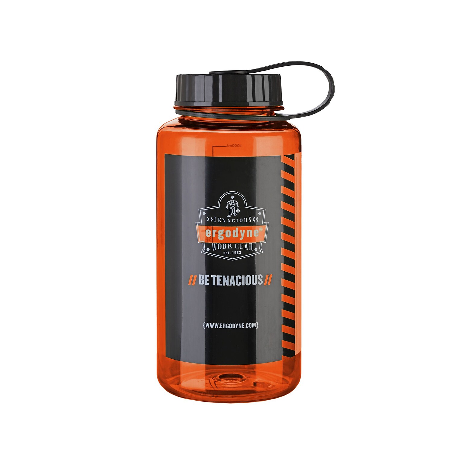 Ergodyne® Chill-Its® 1 Liter Wide Mouth Plastic Water Bottle, Orange