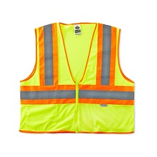 Ergodyne GloWear 8230Z Two-Tone Vest, ANSI Class R2, Large/XL, Lime (21325)