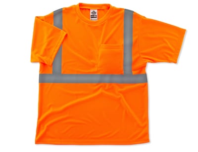Ergodyne GloWear® 8289 High Visibility Short Sleeve T-Shirt, ANSI Class R2, Hi-Vis Orange, Large (21