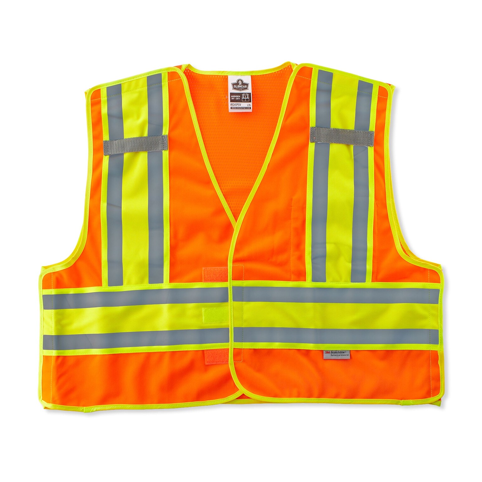 Ergodyne GloWear 8245 Public Safety Vest, ANSI Class R2, Orange, Large/XL (23385)