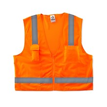 Ergodyne GloWear 8249Z High Visibility Sleeveless Safety Vest, ANSI Class R2, Orange, Large (24015)