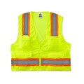 Ergodyne GloWear 8248Z Class 2 Hi-Visibility Two-Tone Surveyors Vest, Lime, Large/XL (24075-TSG)