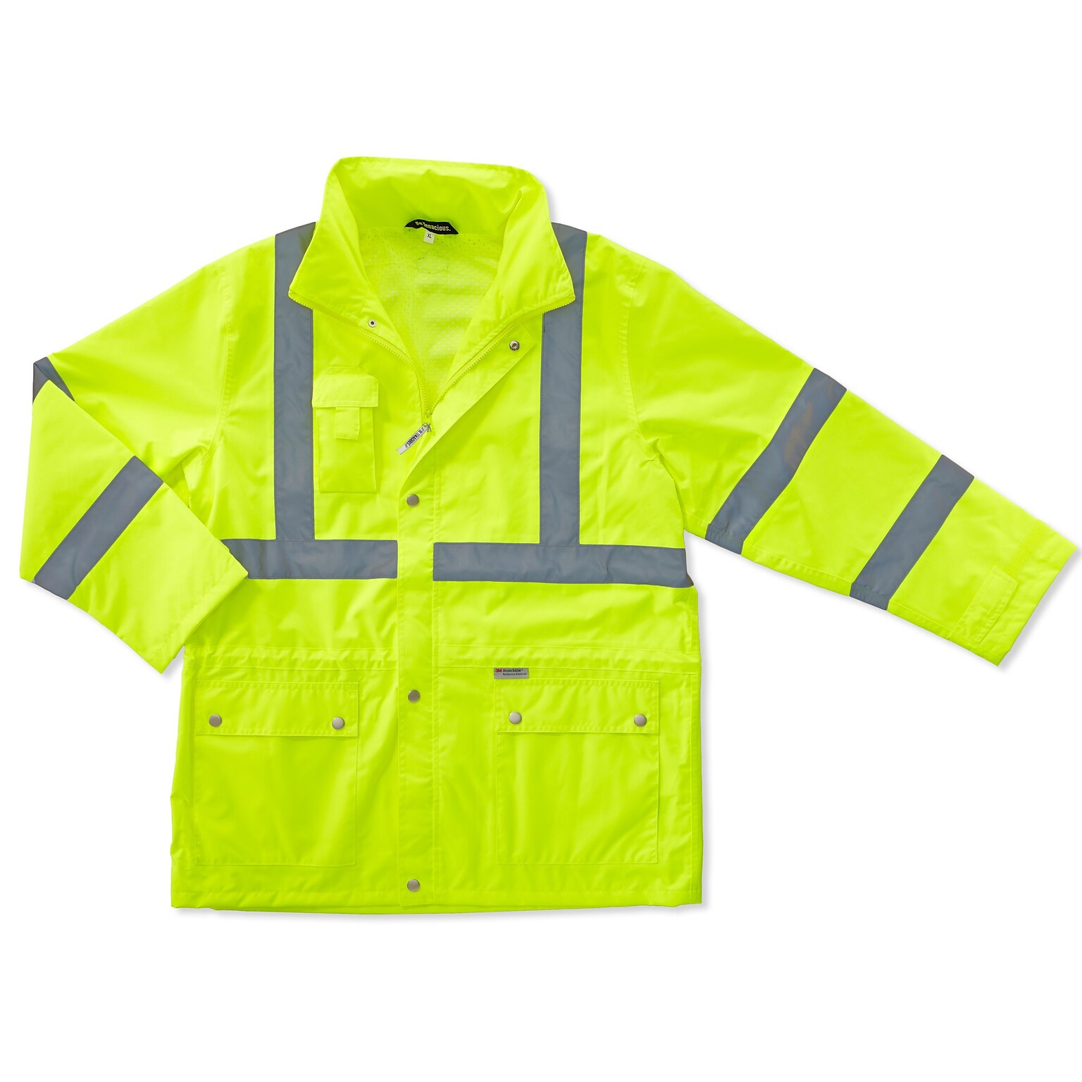 Ergodyne GloWear 8365 High Visibility Rain Jacket, ANSI Class R3, Lime, 2XL