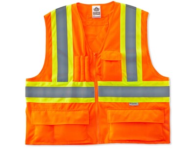 Ergodyne GloWear 8235ZX High Visibility Sleeveless Safety Vest, ANSI Class R2, Orange, S/M (26183)
