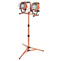 CCI® Contractor Twin Head Tripod Halogen Work Light W/Telescoping Tripod Stand, 1000 W, Orange