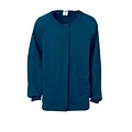 Addison AVE.™ Unisex Hidden Snap Warmup Scrub Jacket, Caribbean Blue, 2XS