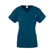 Medline Berkeley ave.™ Ladies Scrub Top With Welt Pockets, Caribbean Blue, Large