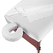 Master Massage 3 Piece Deluxe Table Flannel Sheet Set, Light Beige (94206)