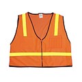 Mutual Industries MiViz ANSI Class 1 High Visibility Mesh Back Surveyor Vest, Orange, 2XL