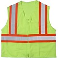 Mutual Industries High Visibility Sleeveless Safety Vest, ANSI Class R2, Lime, 4XL/5XL (16376-0-7)