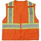 Mutual Industries High Visibility Sleeveless Safety Vest, ANSI Class R2, Orange, 2XL/3XL (16368-0-6)