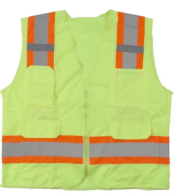 Mutual Industries MiViz High Visibility Sleeveless Safety Vest, ANSI Class R2, Lime, 2XL (16369-0-5)